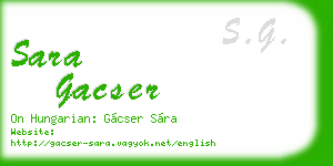 sara gacser business card